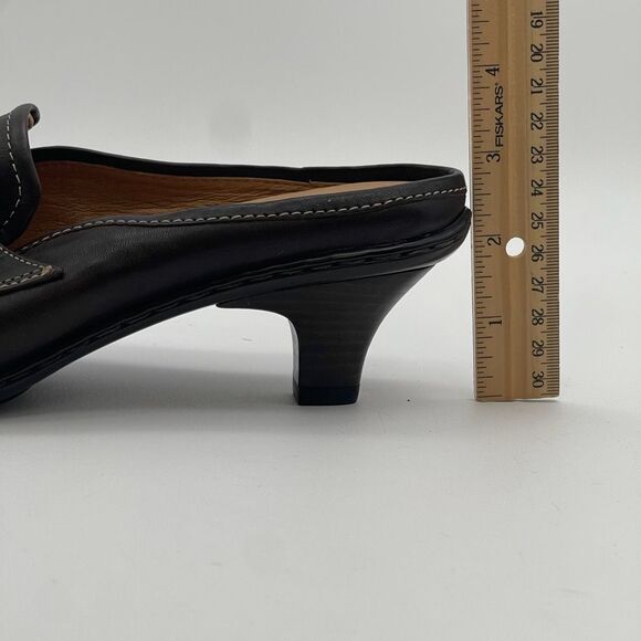 SOFFT Leather Slip-on Shoes Women’s Size 8.5 Cognac Brown Square Toe Kitten Heel - Picture 9 of 15